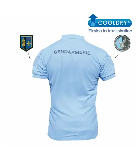 Polo respirant Gendarmerie Bleu + velcros - Patrol Equipement